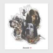 Engelse Setter, jacht op houtsnippers Sticker (Vel)