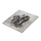 Engelse Setter, jacht op houtsnippers Tegeltje (Zijkant)