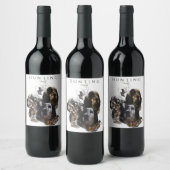 Engelse Setter, jacht op houtsnippers Wijn Etiket (Flessen)