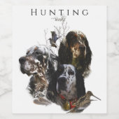 Engelse Setter, jacht op houtsnippers Wijn Etiket (Enkel label)