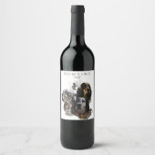 Engelse Setter, jacht op houtsnippers Wijn Etiket (Voorkant)