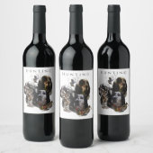 Engelse Setter, jacht op houtsnippers Wijn Etiket (Flessen)