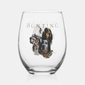 Engelse Setter, jacht op houtsnippers Wijnglas Zonder Voet (Voorkant)