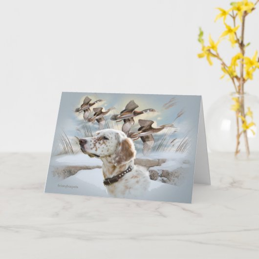 Engelse Setter kan niet slechts één Kaart hebben (Gele Bloem)