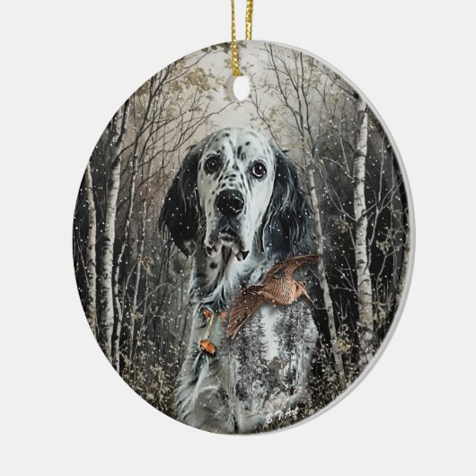 Engelse Setter Keramisch Ornament (Links)