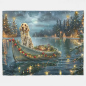 Engelse Setter Kerst Feestelijke Reis Fleece Deken (Voorkant (Horizontaal))