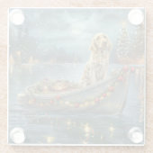 Engelse Setter Kerst Feestelijke Reis Glazen Onderzetter (Achterkant)