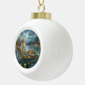 Engelse Setter Kerst Feestelijke Reis Keramische Bal Ornament (Rechts)