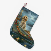 Engelse Setter Kerst Feestelijke Reis  Kleine Kerstsok (Voorkant (Hangend))