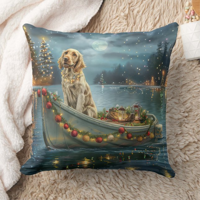 Engelse Setter Kerst Feestelijke Reis Kussen (Deken)