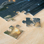 Engelse Setter Kerst Feestelijke Reis Legpuzzel (Zijkant)