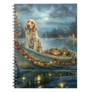Engelse Setter Kerst Feestelijke Reis Notitieboek