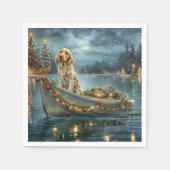 Engelse Setter Kerst Feestelijke Reis Servet (Voorkant)