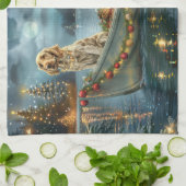 Engelse Setter Kerst Feestelijke Reis Theedoek (Gevouwen)