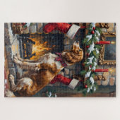 Engelse Setter Kerst Schouw Mantel Kous Legpuzzel (Horizontaal)