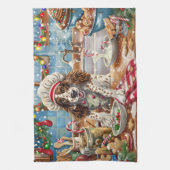 Engelse Setter Kerstbakken: Festieve Kerstmis Theedoek (Verticaal)