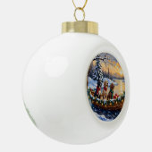 Engelse Setter Kerstboot Vakantie Keramische Bal Ornament (Links)