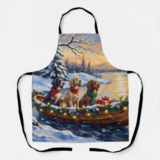 Engelse Setter Kerstboot Vakantie Schort (Voorkant)