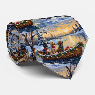 Engelse Setter Kerstboot Vakantie Stropdas