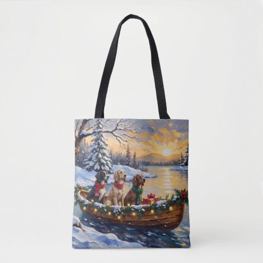 Engelse Setter Kerstboot Vakantie Tote Bag (Voorkant)