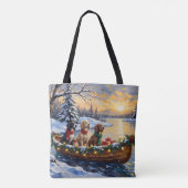 Engelse Setter Kerstboot Vakantie Tote Bag (Achterkant)