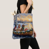 Engelse Setter Kerstboot Vakantie Tote Bag (Dichtbij)