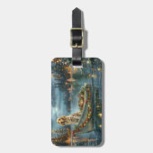 Engelse Setter Kerstfeest reis Bagagelabel (Voorkant verticaal)