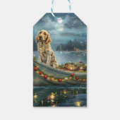 Engelse Setter Kerstfeest reis Cadeaulabel (Achterkant)