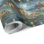 Engelse Setter Kerstfeest reis Cadeaupapier (Rol Hoek)