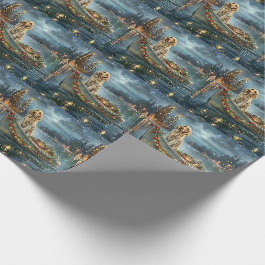 Engelse Setter Kerstfeest reis Cadeaupapier (Hoek)