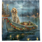 Engelse Setter Kerstfeest reis Douchegordijn (Voorkant)