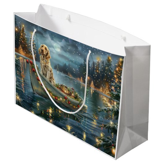 Engelse Setter Kerstfeest reis Groot Cadeauzakje (Achterkant Gekanteld)