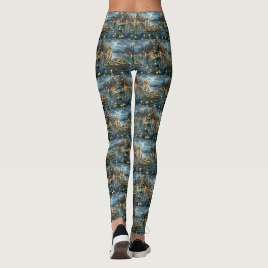 Engelse Setter Kerstfeest reis Leggings (Achterkant)