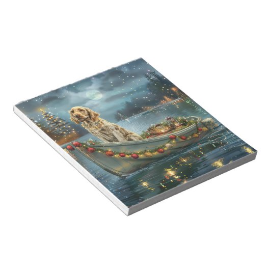 Engelse Setter Kerstfeest reis Notitieblok (Schuin)
