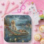 Engelse Setter Kerstfeest reis Papieren Bordje (Feest)