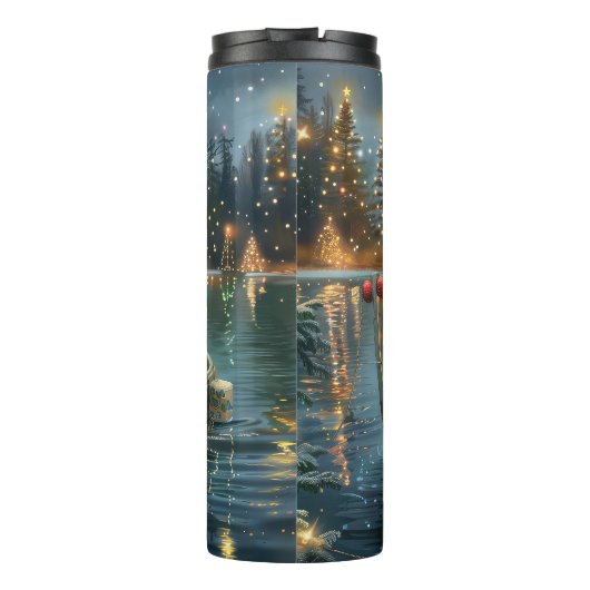 Engelse Setter Kerstfeest reis Thermosbeker (Achterkant)