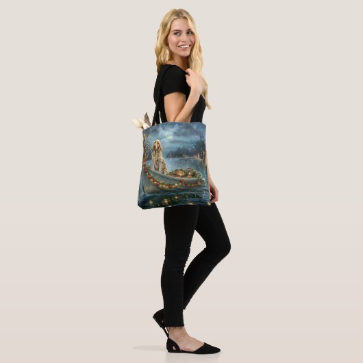 Engelse Setter Kerstfeest reis Tote Bag (Op model)