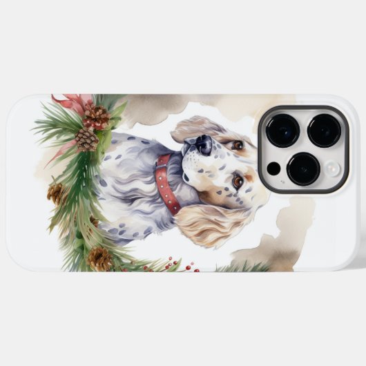 Engelse Setter Kerstkrans Feestelijke Pup Case-Mate iPhone Case (Achterkant (horizontaal))