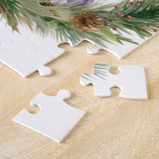 Engelse Setter Kerstkrans Feestelijke Pup Legpuzzel (Zijkant)