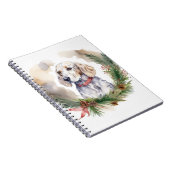 Engelse Setter Kerstkrans Feestelijke Pup Notitieboek (Rechterzijde)
