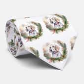 Engelse Setter Kerstkrans Feestelijke Pup Stropdas (Opgerold)
