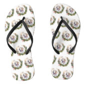 Engelse Setter Kerstkrans Feestelijke Pup Teenslippers (Voetbed)