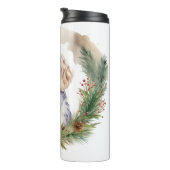 Engelse Setter Kerstkrans Feestelijke Pup Thermosbeker (Geroteerd rechts)