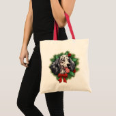 Engelse Setter kerstkrans Tote Bag (Voorkant (product))