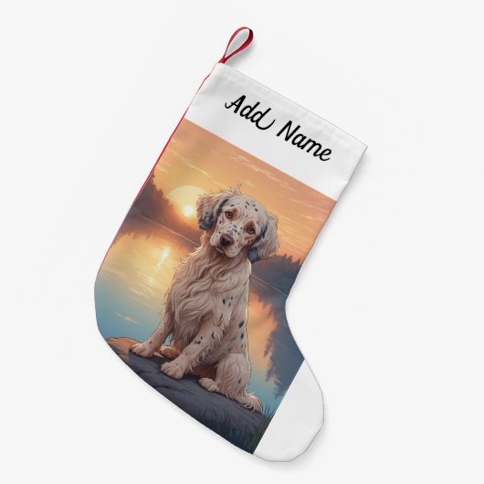 Engelse Setter Kleine Kerstsok (Voorkant (Hangend))