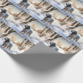Engelse setter laat het sneeuwen Kerstmis Cadeaupapier (Hoek)