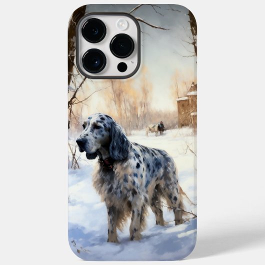 Engelse setter laat het sneeuwen Kerstmis Case-Mate iPhone Case (Achterkant)