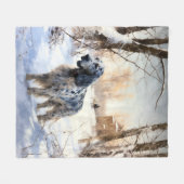 Engelse setter laat het sneeuwen Kerstmis Fleece Deken (Voorkant (Horizontaal))