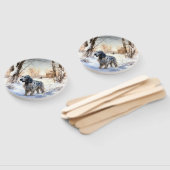 Engelse setter laat het sneeuwen Kerstmis Handwaaier (Niet-gemonteerd)