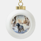 Engelse setter laat het sneeuwen Kerstmis Keramische Bal Ornament (Voorkant)